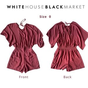 White House Black Market Romper Kimono Sleeve Terracotta Size 0 Boho Resortwear